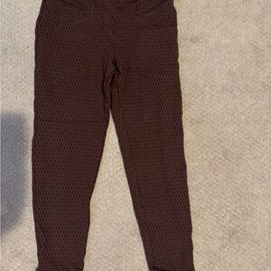 Betabrand Brown Textured Leggings with Slim Fit